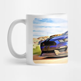 Mustang GT500 Cartoon Drawing Action Print Mug